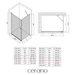 CERANO - Sprchovací kút Antelo L/P - 6 mm - chróm, transparentné sklo - 90x70x190 - otočný CER-8050BD7509