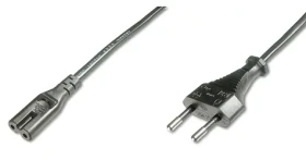 Digitus napájací kábel Euro - IEC C7 1,8m čierna / Napájací kábel / H03VVH2-F / 0,75 mm2 (AK-440104-018-S)