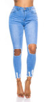 Sexy Skinny Ripped Jeans with Cut-Outs denimblue 32