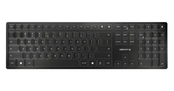 Cherry KW 9100 SLIM čierna / Klávesnica / US-ENG layout / 107 kláves / USB-C (JK-9100EU-2)