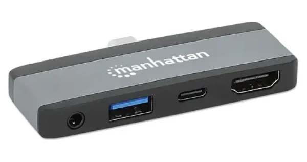 Manhattan šedá / Dokovacia stanica / USB-C / HDMI 4K / USB-A 3.2 Gen2 / PD 100W (190404)