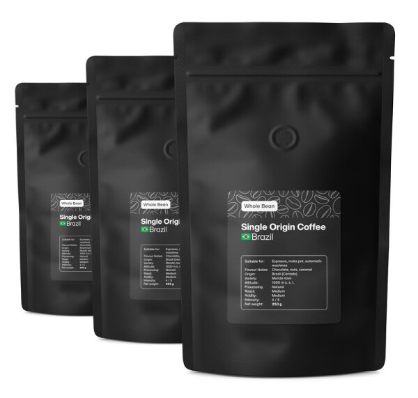 Vilgain Single Origin káva – 3× Brazil 250 g