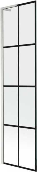 MEXEN/S - Next L vaňová zástena FIX 50 x 150, čierna vzor, nikel kartáčovaná 895-050-000-03-77-97