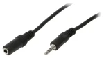LogiLink Audio predlžovací kábel Jack 3,5 mm M/F 3 m čierna / Kábel / Rovný konektor (CA1054)