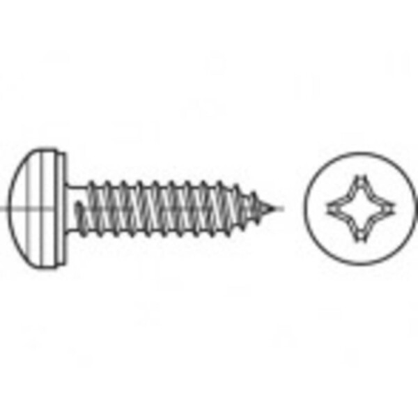 TOOLCRAFT TO-5380626 skrutka do plechu 16 mm krížová dražka Philips 88981 nerezová ocel A2 1000 ks; TO-5380626