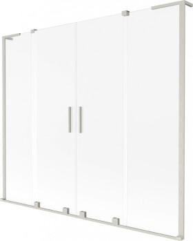 MEXEN/S - Velar L Duo dvojkrídlová posuvná vaňová zástena 170 x 150, dekor, nikel kartáčovaný 896-170-003-32-97