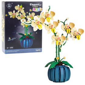 Mamido Stavebnica orchidea v kvetináči 766 dielov žltá