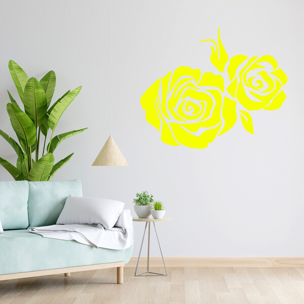 Veselá Stena Samolepka Ruža Farba: žlutá, Veľkosť: 100 x 118 cm
