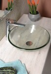 SAPHO - RIPPLE sklenené umývadlo na dosku priemer 42cm, číre sklo s textúrou 2501-18