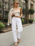 Dámske džínsy s opaskom UY2930 biele - FashionStreet XL