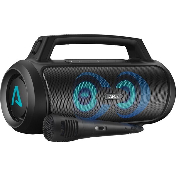 Lamax PartyGo1 Play / Bluetooth reproduktor / 50 W / IP67 / Bluetooth 5.3 / USB-C / Karaoke mikrofón (LXPSMPGO1PLBA)