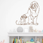 Veselá Stena Samolepka Mufasa a Simba Leví kráľ Farba: bílá, Veľkosť: 40 x 40 cm