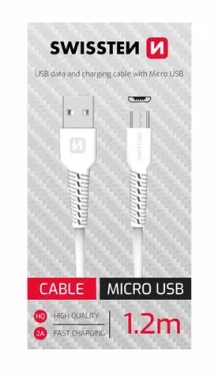SWISSTEN dátový kábel USB - USB-C 1.2m biela (71506020BOX)