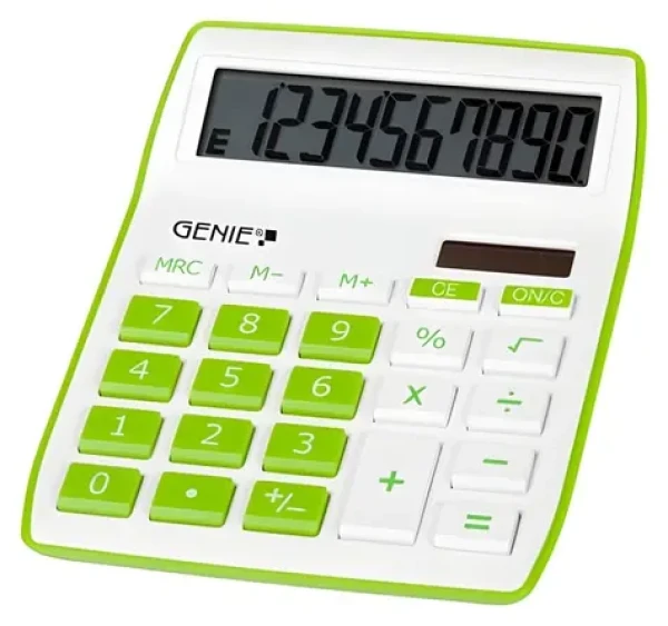 Genie 840G zelená / Kalkulačka / Stolný / 10miestny displej / solárne a batériové napájanie / sklopný displej (12266)