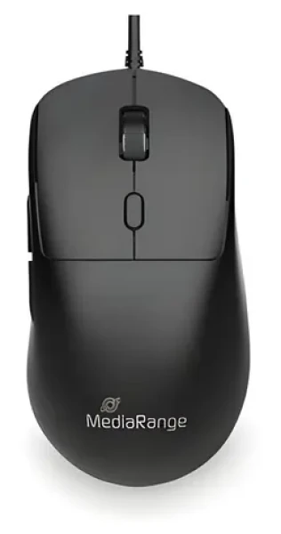 MediaRange myš pre pravákov čierna / Myš / drôtová / optická / USB-C / 800-2400 DPI / 6 tlačidiel (MROS271)