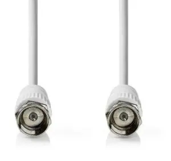 Nedis satelitný anténny kábel F(M)-F(M) biela / Kábel / 75 Ohm / 50 dB / dvojité tienenie / 5 m (CSGL41000WT50)