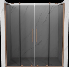 MEXEN/S - Velar Duo posuvné sprchové dvere 170, grafit, meď kartáčovaná 871-170-000-42-65