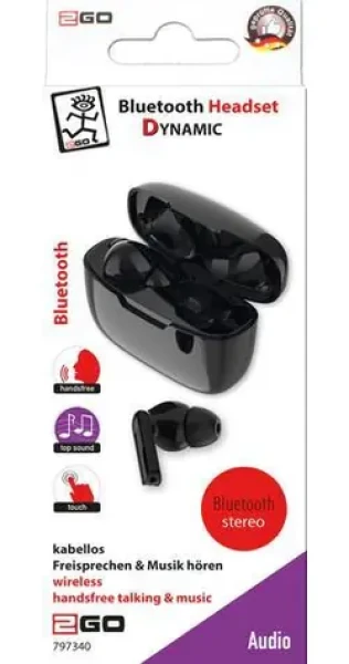 2GO TWS Dynamic čierna / Bezdrôtové slúchadlá do uší / Bluetooth 5.0 / dotykové ovládanie / nabíjacie púzdro (797340)
