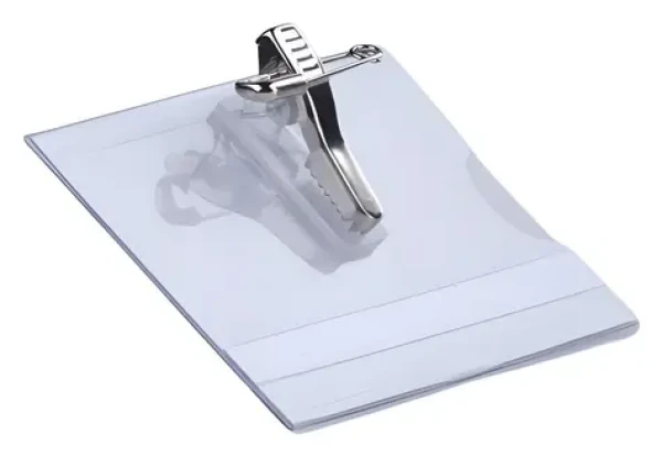 EuroSupplies Visačka CT 123 číra / Visačka / 60 x 90 mm / balenie 50 ks / špendlík, svorka krokodíl (LAMBACT123)