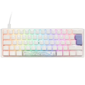 Ducky One 3 Classic Mini Cherry MX-Silent-Red biela / herná klávesnica / podsvietená / mechanická / drôtová USB-C / DE (DKON2161ST-SDEPDPWWWSC1)