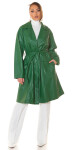 Sexy Koucla leather look coat with belt green Einheitsgroesse