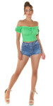 Sexy Koucla Off-Shoulder crop top green Einheitsgroesse