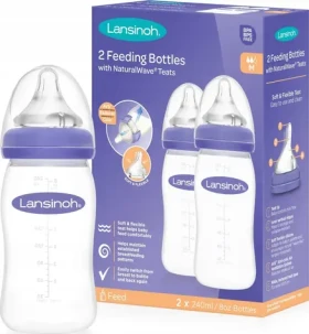 Lansinoh Dojčenská fľaša NaturalWave 240 ml / Dojčenská fľaša / 2 ks (KOS-7611)
