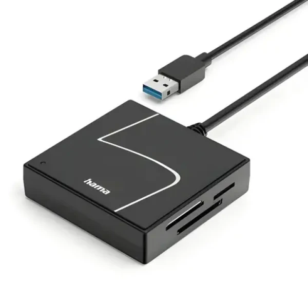 HAMA čierna / Čítačka pamäťových kariet / USB 3.2 Gen 1 / SD, CF, MS / USB-A + USB-C adaptér