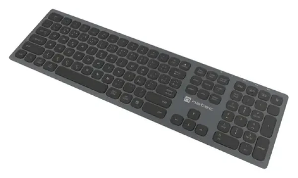 Natec Dolphin šedá / Klávesnica / Bezdrôtová / Bluetooth + 2,4 GHz / CZ/SK layout / Nožnicová (NKL-1977)