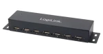 LogiLink USB hub čierna / USB hub / 7x USB-A 2.0 / kovové telo / napájací adaptér (UA0148)