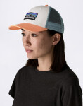Patagonia P-6 Logo LoPro Trucker Hat White w/Peach Sherbet