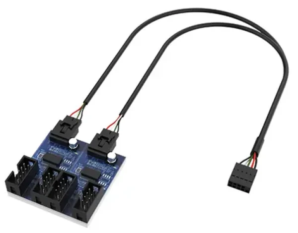 Akasa USB 2.0 interný HUB 1-4 / HUB pre USB (AK-CBUB64-30BK)