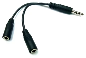 Logo / Audio rozdvojka / Jack 3,5 mm samec - 2x Jack 3,5 mm samica / stereo / 0,2 m / čierna (26857)