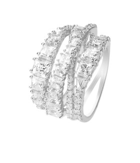 Swarovski Trblietavý trojradový prsteň Twist 584656 mm