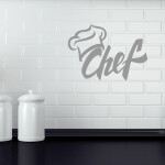 Veselá Stena Samolepka Chef Farba: béžová, Veľkosť: 80 x 55 cm