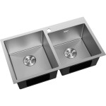 MEXEN - Xorin oceľový drez 2-bowl 780 x 450 mm, nerez H 6441782000-01HC