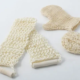 MSV SISAL exfoliačná sada 3 ks kúpeľňových doplnkov / sisal, drevo