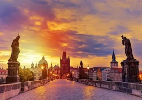 ENJOY Puzzle Karlov most pri západe slnka, Praha