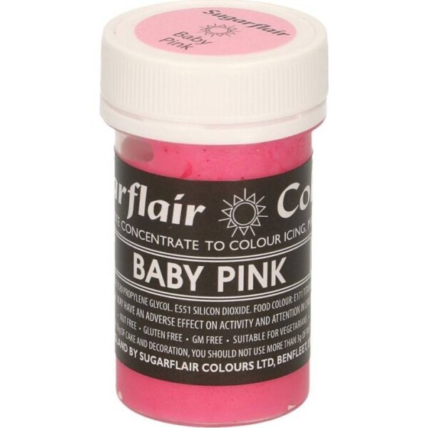 Gélová farba baby pink pastelová 25 g - Sugarflair - Sugarflair