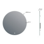 SAPHO - VISO guľaté zrkadlo s LED osvetlením, ø 80cm, dotykový senzor, 2700-6500K VS080S