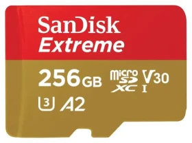 SanDisk Extreme microSDXC 256GB / Pamäťová karta / A2 / UHS-I U3 V30 / čítanie: 190 MB/s / zápis: 130 MB/s / vhodné pre 4K (SDSQXAV-256G-GN6MN)