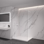 CERANO - Sprchová zástena Walk-in Onyx Cube Ľ/P - 8 mm - hranatá vzpera - biela matná, transparentné sklo - 30x200 CER-8050BD71918
