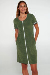 Dámske froté šaty 20550 Olive green - Vamp S olivovo zelená