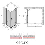 CERANO - Sprchovací kút Marino Duo Ľ/P - 6 mm - chróm, transparentné sklo - 120x100x190 - pántový CER-480235