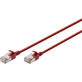 Digitus DK-1632-A-030S-R RJ45 sieťové káble, prepojovacie káble CAT 6A F/FTP 3 m červená farebne odlíšený, tienený, točený drôt, s priechodkou chrániacou proti; DK-1632-A-030S-R