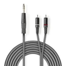 Nedis Stereo Audio kábel jack 6.35 mm (M) - 2x RCA (M) 1.50 m tmavo šedá (COTH23300GY15)