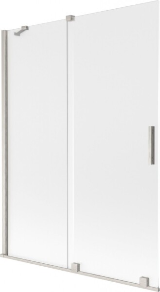 MEXEN/S - Velár dvojkrídlová posuvná vaňová zástena 130 x 150, dekor, nikel kartáčovaný 896-130-000-31-97