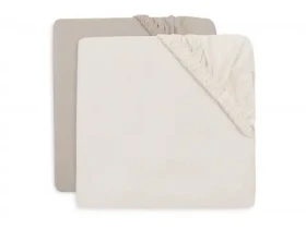 Jollein Prestieradlo napínacie 140/150 x 70/75 cm Oatmeal/Sand 2 ks (2511-565-68155)