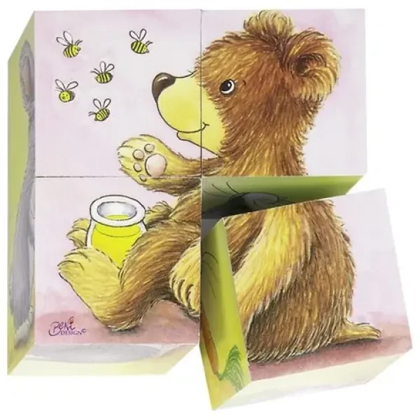GOKI Drevené kocky Mláďatká