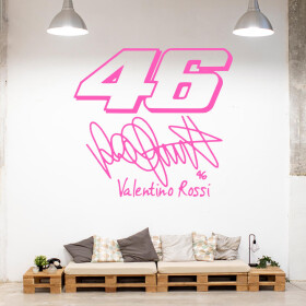 Veselá Stena Samolepka Valentino Rossi 46 Farba: růžová, Veľkosť: 100 x 93 cm